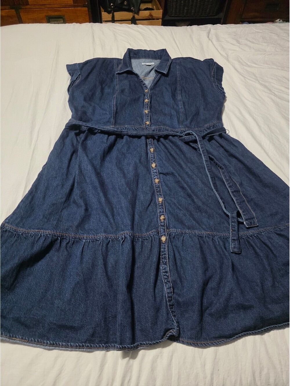 Denim Belted Shirt Dress